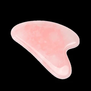 Sahi Aksesuar Pembe Kuvars Taşı Kalp Gua Sha Yüz Bakımı White