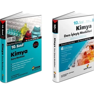 Aydın Yayınları 10. Sınıf Kimya Soru Bankası + Ders İşleyiş Modülleri Seti 2 Kitap