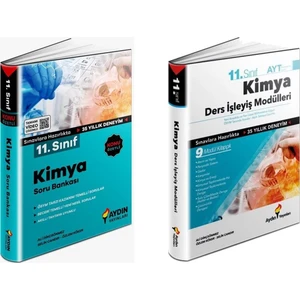 Aydın Yayınları 11. Sınıf Kimya Soru Bankası + Ders İşleyiş Modülleri Seti 2 Kitap