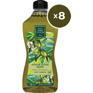 Eyüp Sabri Tuncer Ayvalık Zeytin Çiçeği Doğal Zeytinyağlı Sıvı Sabun 1,5 lt x 8 Adet