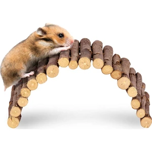 Ahşap Çubuklu Hamsterlar Için Ahşap Eğlence Köprüsü