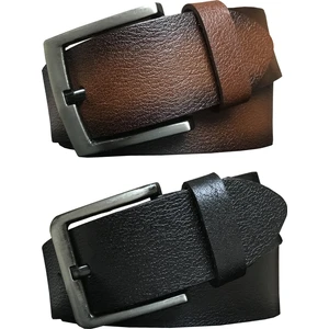Yumuşak  2'li Set 4.5 cm Kot, Spor Kemer Siyah, Kahverengi
