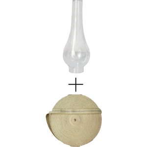14 No Gaz Lambası Camı Çap: 5 cm ve 14 No Fitil 1 Metre Sözen Gaz Lambası Camı Set