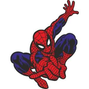 Sticker Atölyesi Spiderman Örümcek Adam Sticker - 23131 10 x 7.5 cm Kırmızı