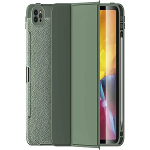 Case World Apple iPad Pro 11 2020 Deri Görünümlü Stantlı Silikon Tablet Kılıfı  - Yeşil
