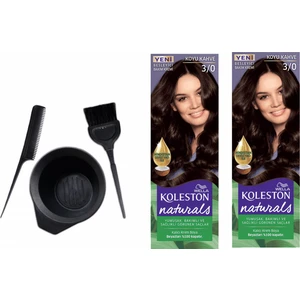 Koleston Naturals Saç Boyası 50 ml  3/0 Koyu Kahve X2 Adet+Boyama Seti