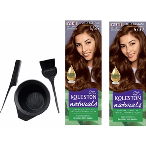 Koleston Naturals Saç Boyası 50 ml  5/37 Orta Kestanex2 Adet+Boyama Seti