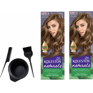 Koleston Naturals Saç Boyası 50 ml 7/1 Küllü Kumral X2 Adet+Boyama Seti