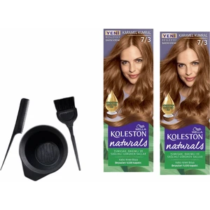 Koleston Naturals Saç Boyası 50 ml 7/3 Karamel Kumral X2 Adet+Boyama Seti