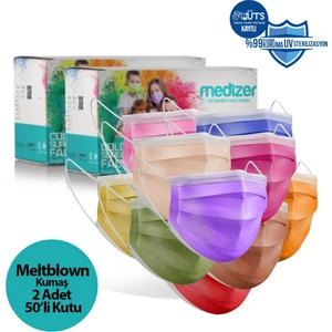 Full Ultrasonik Cerrahi Ağız Maskesi 3 Katlı 100 Adet - Burun Telli - Color Serisi
