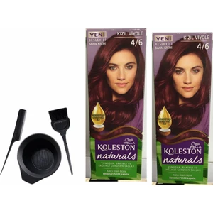 Koleston Naturals Saç Boyası 50 ml 4/6 Kızıl Viyole X2 Adet+Boyama Seti
