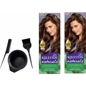 Koleston Naturals Saç Boyası 50 ml 5/0 Açık Kahve X2 Adet+Boyama Seti