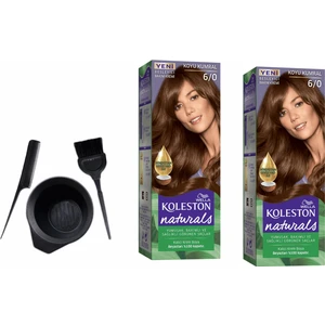 Koleston Naturals Saç Boyası 50 ml  6/0 Koyu Kumralx2 Adet+Boyama Seti
