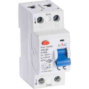 2X40A 300MA 2 Kutuplu Kaçak Akım Rölesi OAG-362