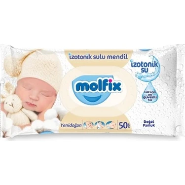 Molfix Izotonik Sulu Islak Mendil Yenidoğan 50'li x 3