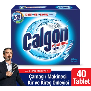 Calgon Çamaşır Makinesi Kireç Önleyici Tablet 40'lı Yıkama İçin Etkili Koku