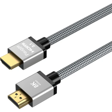 Paugge 1 Metre Ultra Sertifikalı Hdmi 2.1 Kablo - 8K@60Hz, 4K@120Hz, 4K@60Hz, eARC, HDCP 2.2,