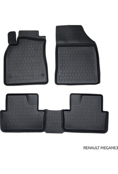 Araba Alışveriş Renault Aksesuar Megane 3 2008-2016 3D X-Mat Havuzlu Paspas