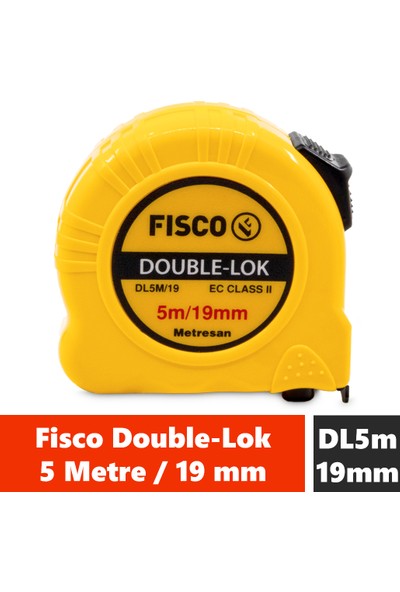 Fisco Double-Lok | 5 Metre / 19 mm Çelik Şerit Metre | DL5M/19MM