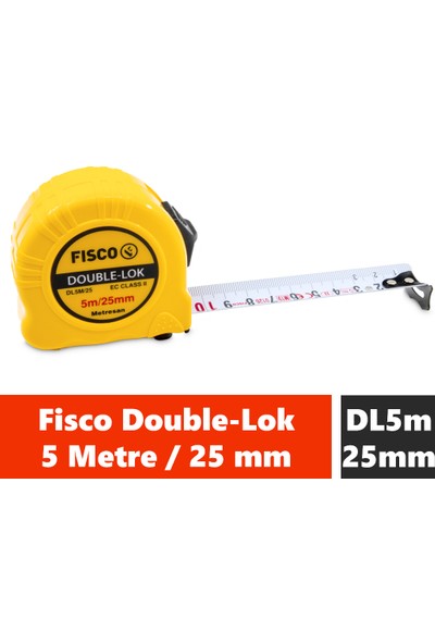 Fisco Double-Lok | 5 Metre / 25 mm Çelik Şerit Metre | DL5M/25MM