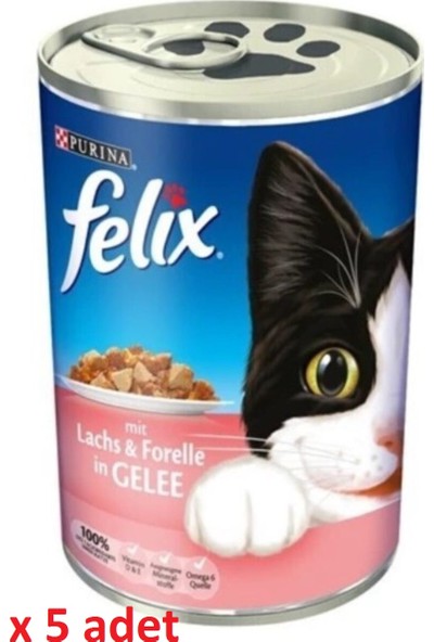 Felix Somon ve Alabalıklı Kedi Konservesi 400 gr 5 Adet