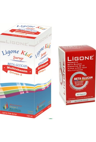 Ligone Kids Multivitamin Şurup 150 ml + Ligone Beta Glukan 30 Kapsül