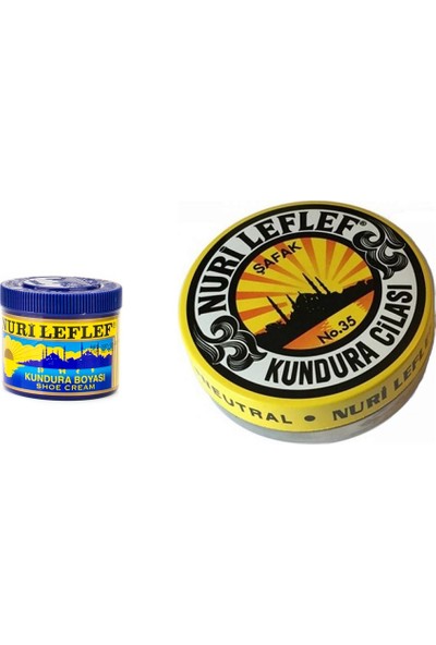Nuri Leflef Ayakkabı Boyası Siyah Renk + Nuri Leflef Kundura Ayakkabı Cilası Renksiz 95 Ml.