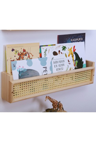 Minibon Hazeranlı Masif Ahşap Montessori Kitaplık Bebek ve Çocuk Odası