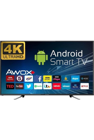 Awox U5100 50" 127 Ekran Uydu Alıcılı 4K Ultra HD Smart D-LED TV