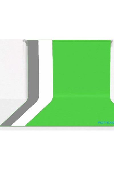 Fotexon Kumaş Üzerine Boyama Yeşil Gri Beyaz Fon Seti 270 x 580 cm