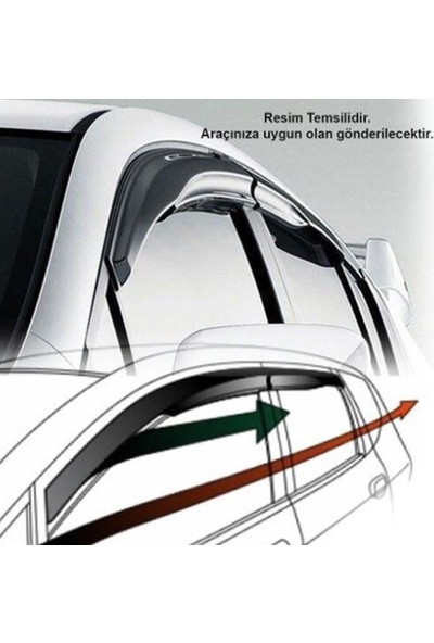 Araba Alışveriş Fiat Aksesuar Egea 2015+ Model Sportif 4'lü Cam Rüzgarlık Seti