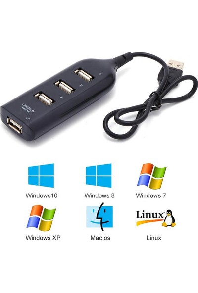 Wozlo 4 Port USB Çoğaltıcı Çoklayıcı Hub USB 2.0 Çoklama Pc Laptop