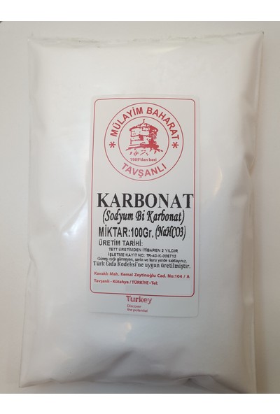 Mülayim Baharat Karbonat (Sodyum Bikarbonat) 100 gr