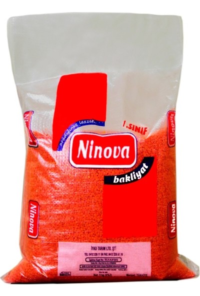 NİNOVA-TİGRİS BAKLİYAT %100 Yerli Kırmızı Yaprak Mercimek 5kg (Naturel)