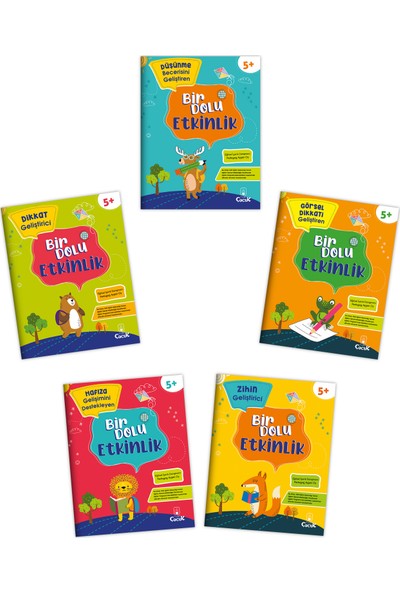 Floki Çocuk 5+ Yaş Bilişsel Gelişimi Destekleyici “Bir Dolu Etkinlik” Eğitici, Eğlenceli Okul Öncesi Set 5 Kitap