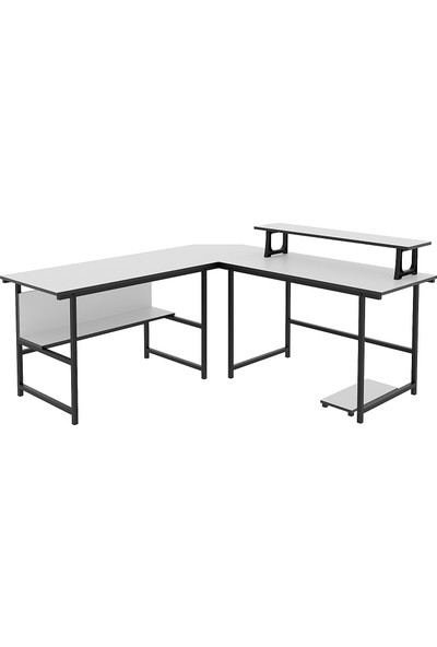 Yasmak Beyaz L Masa, Oyun Masası, L-Tipi Bilgisayar Masası