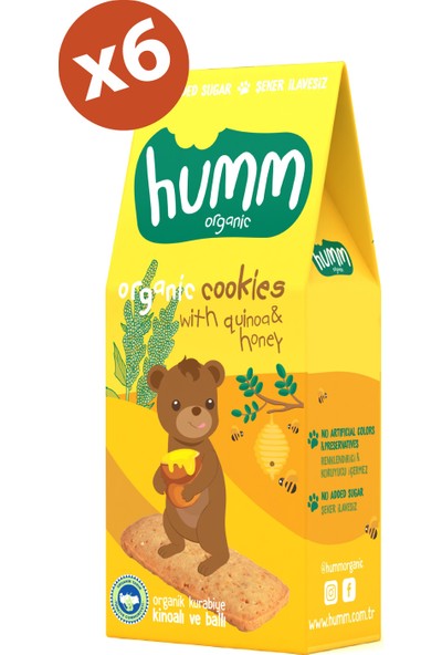 HUMM ORGANİC BALLI KİNOALI KURABİYE 55G X 6 Adet