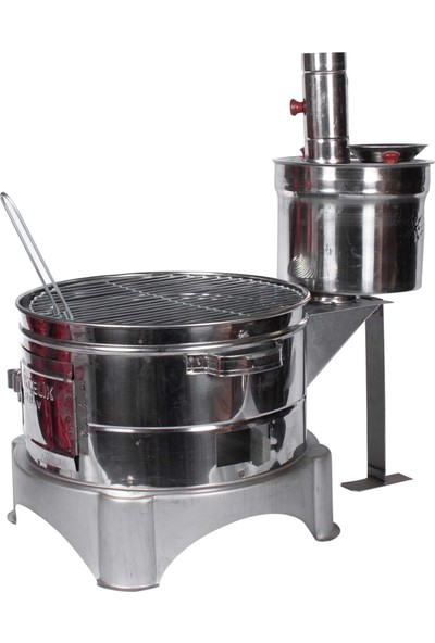 Gökçelik Krom Güveçli Kavurma Tavası Paslanmaz Kapaklı Yemek Pişirme Aparatı Tel Izgara 16 Parça Set Mangal