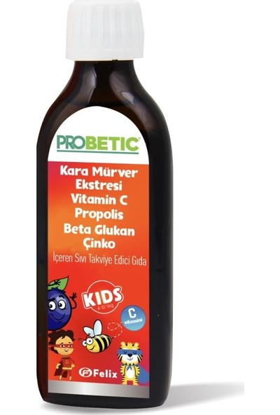 Probetıc Kara Mürver Vitamin C Propolis Çinko Beta Glukan Sıvı