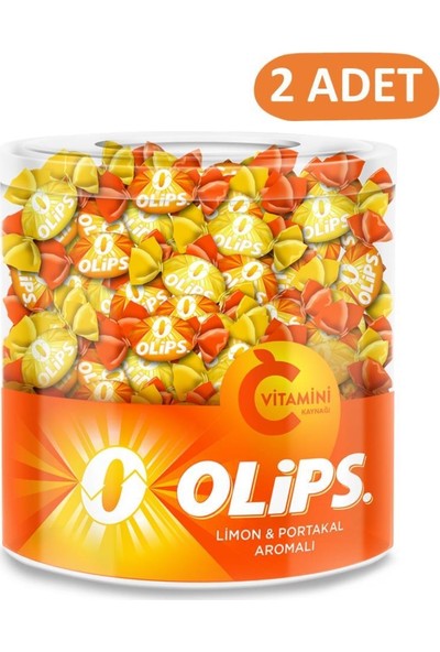Olips C Vitaminli Limon&Portakal Aromalı 462 gr Kavanoz Şeker - 2 Li