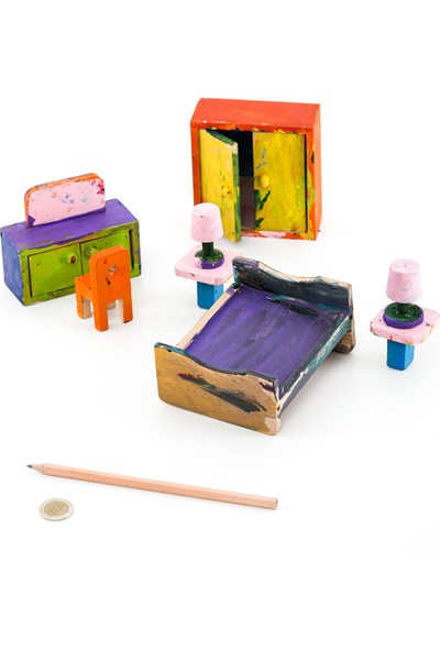 Laluxe Montessori Ahşap Oyuncak Boyama Etkinlik Seti – Yatak Odası Monte-Salon
