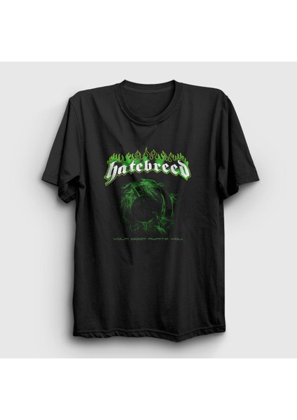 Unisex Siyah Doom Hatebreed T-Shirt