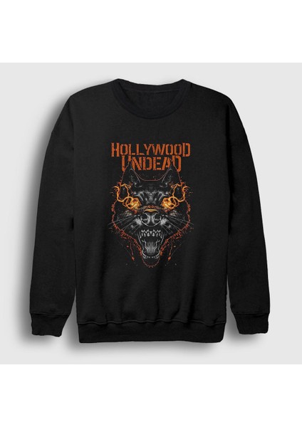 Unisex Siyah Wolf Hollywood Undead Sweatshirt