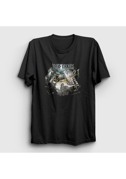 Unisex Siyah Dystopia Iced Earth T-Shirt