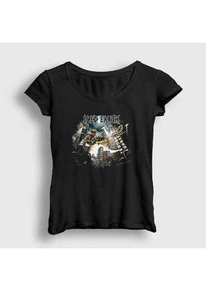 Kadın Siyah Dystopia Iced Earth T-Shirt