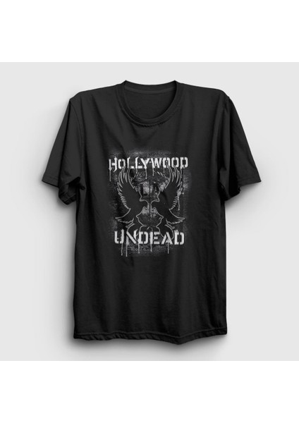 Unisex Siyah La Hollywood Undead T-Shirt