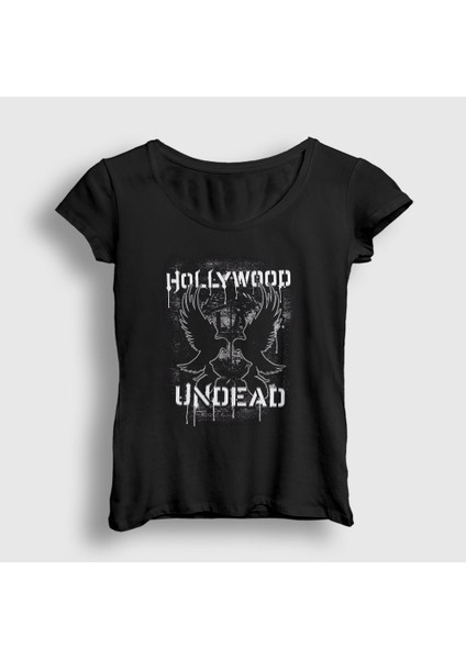 Kadın Siyah La Hollywood Undead T-Shirt