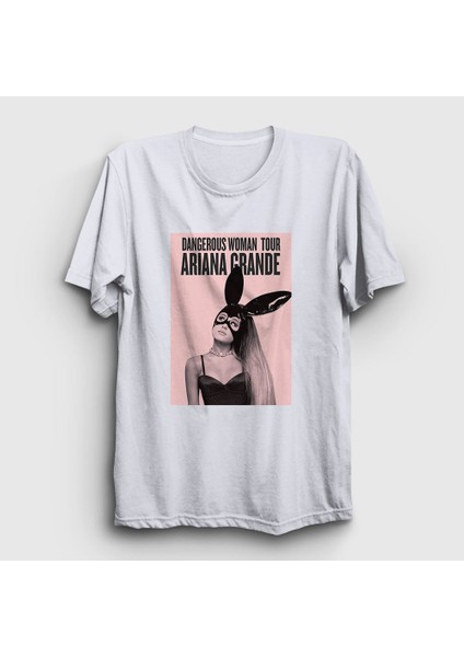 Unisex Beyaz Dangerous Woman Ariana Grande T-Shirt