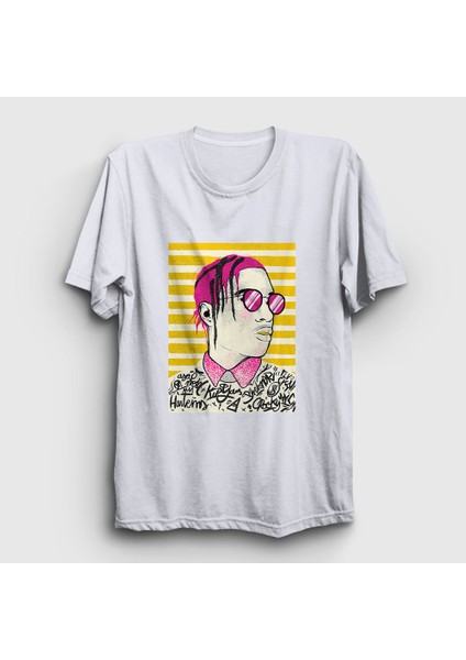 Unisex Beyaz Cool ASAP Rocky T-Shirt
