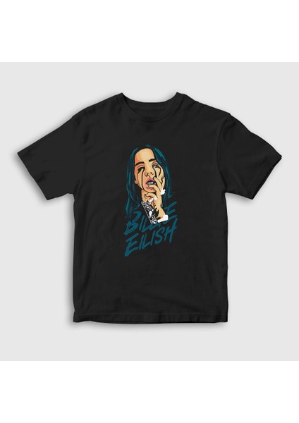 Unisex Çocuk Siyah Over Billie Eilish T-Shirt